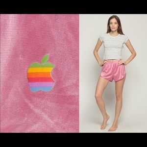 Jogging Shorts 80s Running APPLE MAC Gym Vintage